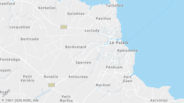 Carte de la zone d'intervention à Le Palais