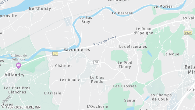 Carte de la zone d'intervention à Savonnières