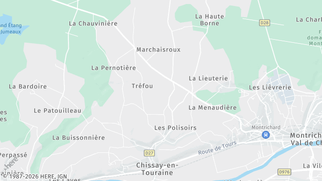 Carte de la zone d'intervention à Chissay-en-Touraine