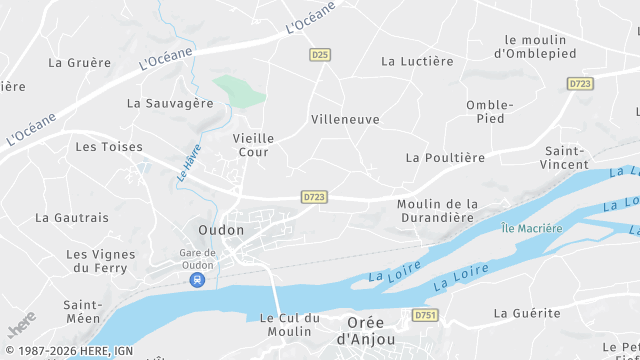 Carte de la zone d'intervention à Oudon