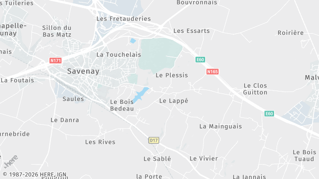 Carte de la zone d'intervention à Savenay