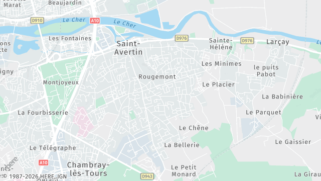 Carte de la zone d'intervention à Saint-Avertin