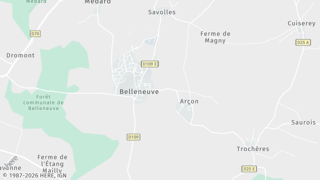 Carte de la zone d'intervention à Belleneuve