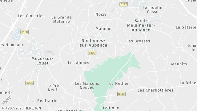Carte de la zone d'intervention à Soulaines-sur-Aubance
