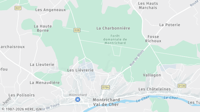 Carte de la zone d'intervention à Montrichard Val de Cher