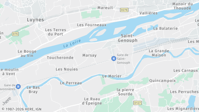 Carte de la zone d'intervention à Saint-Genouph