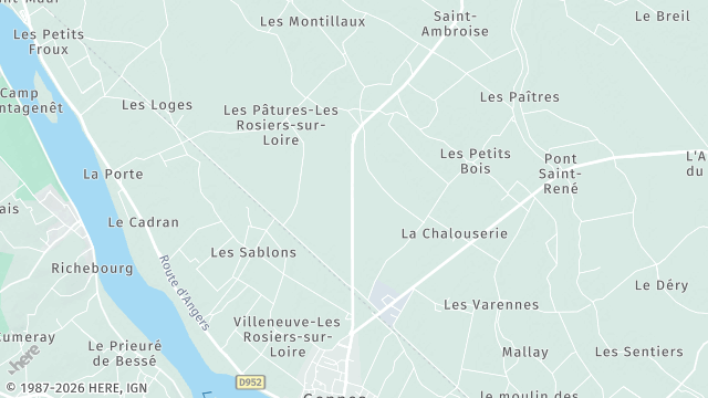Carte de la zone d'intervention à Gennes-Val-de-Loire