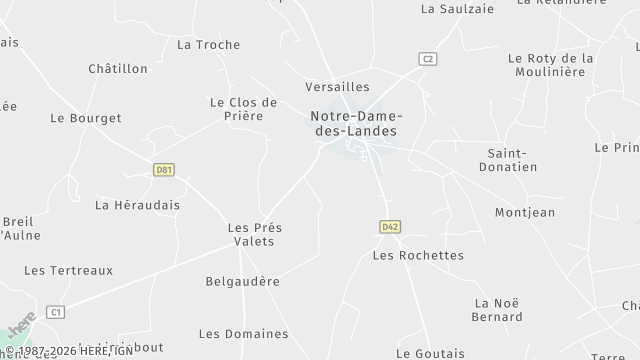 Carte de la zone d'intervention à Notre-Dame-des-Landes