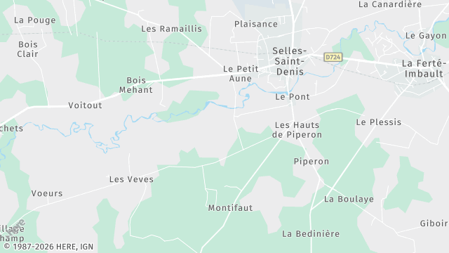 Carte de la zone d'intervention à Selles-Saint-Denis