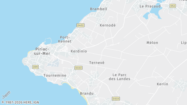 Carte de la zone d'intervention à Piriac-sur-Mer