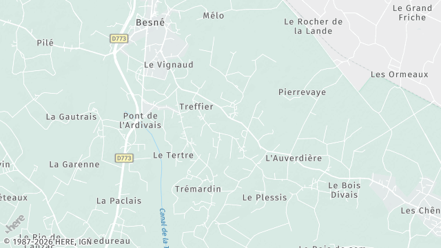 Carte de la zone d'intervention à Besné