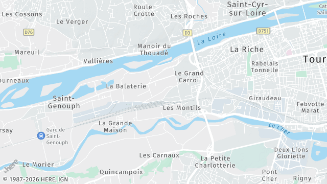 Carte de la zone d'intervention à La Riche