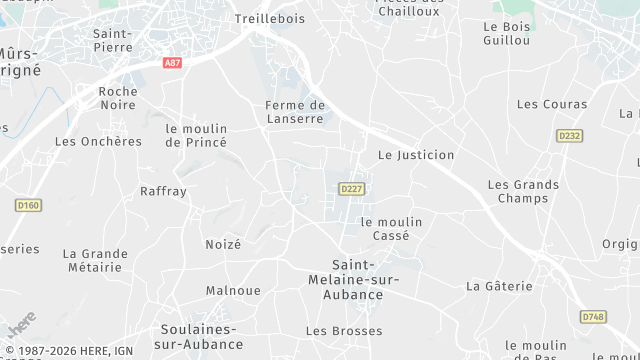 Carte de la zone d'intervention à Saint-Melaine-sur-Aubance