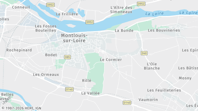 Carte de la zone d'intervention à Montlouis-sur-Loire