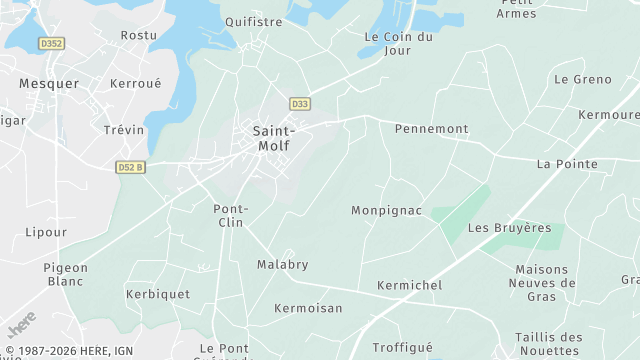 Carte de la zone d'intervention à Saint-Molf