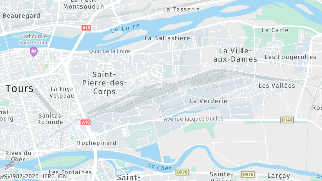 Carte de la zone d'intervention à Saint-Pierre-des-Corps