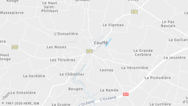 Carte de la zone d'intervention à Couffé