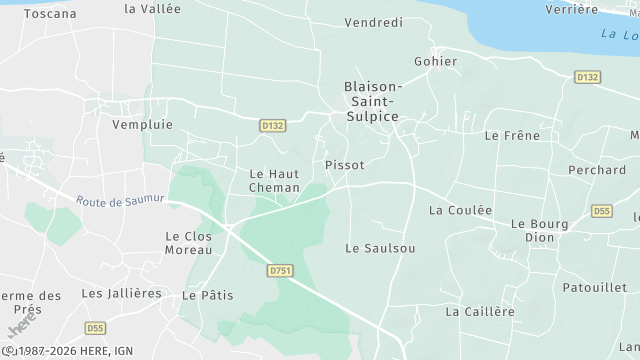 Carte de la zone d'intervention à Blaison-Saint-Sulpice