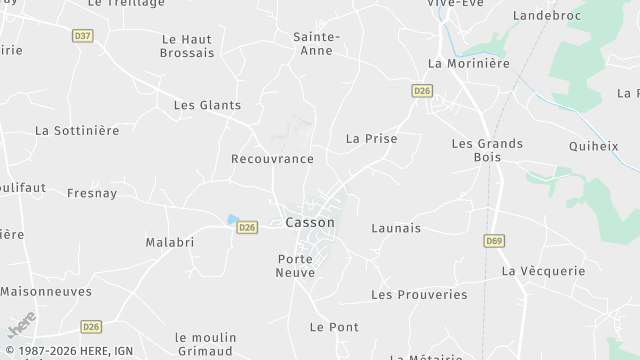 Carte de la zone d'intervention à Casson