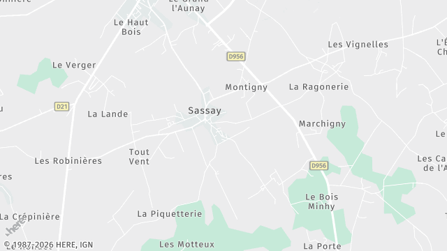 Carte de la zone d'intervention à Sassay