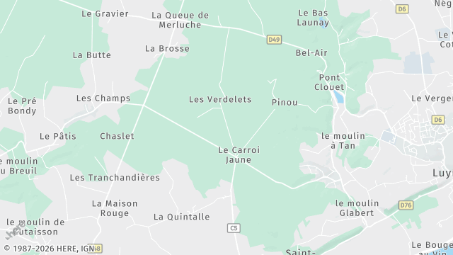 Carte de la zone d'intervention à Saint-Étienne-de-Chigny