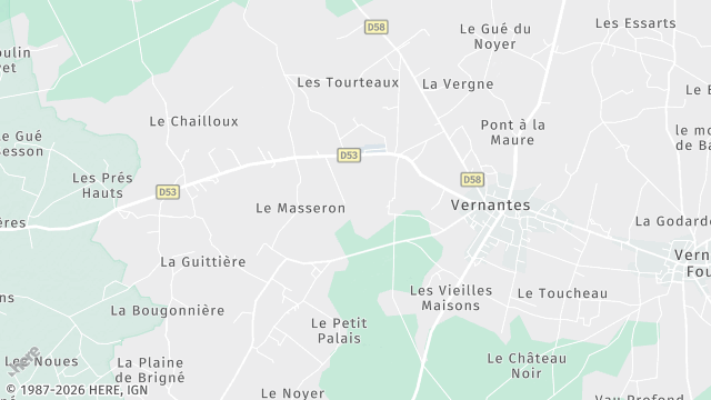 Carte de la zone d'intervention à Vernantes