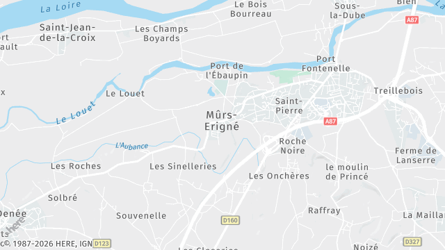 Carte de la zone d'intervention à Mûrs-Erigné