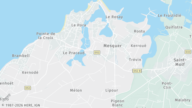 Carte de la zone d'intervention à Mesquer