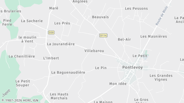 Carte de la zone d'intervention à Pontlevoy