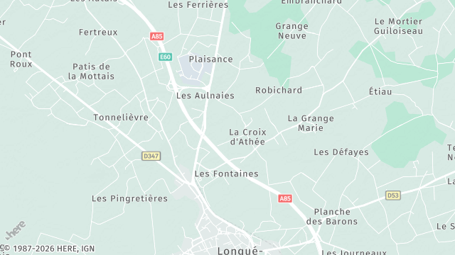 Carte de la zone d'intervention à Longué-Jumelles