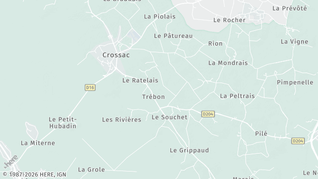 Carte de la zone d'intervention à Crossac