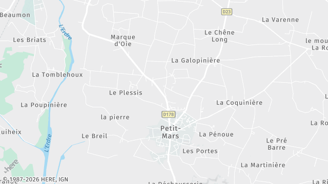 Carte de la zone d'intervention à Petit-Mars