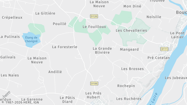 Carte de la zone d'intervention à Savennières