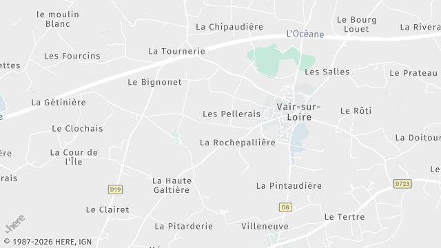 Carte de la zone d'intervention à Vair-sur-Loire