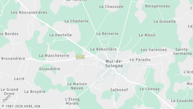 Carte de la zone d'intervention à Mur-de-Sologne