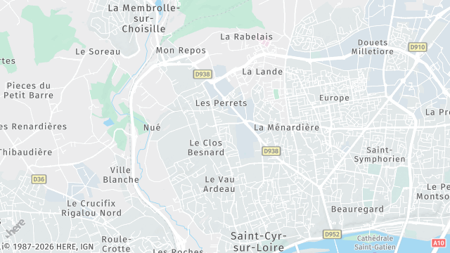 Carte de la zone d'intervention à Saint-Cyr-sur-Loire