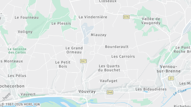 Carte de la zone d'intervention à Vouvray