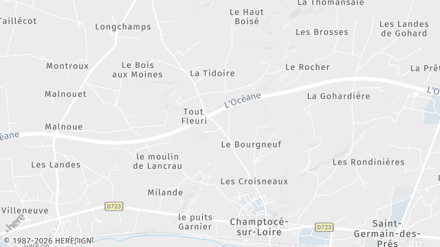 Carte de la zone d'intervention à Champtocé-sur-Loire
