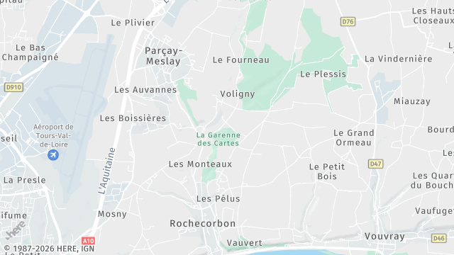 Carte de la zone d'intervention à Rochecorbon