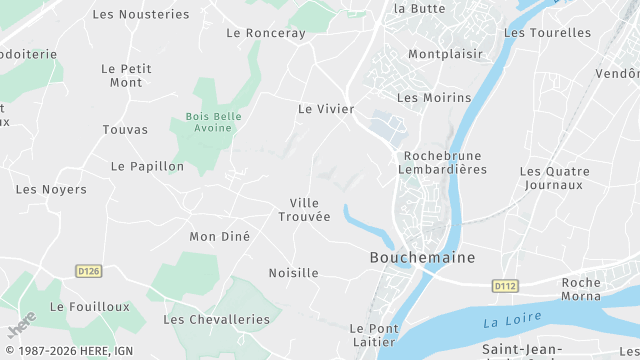 Carte de la zone d'intervention à Bouchemaine