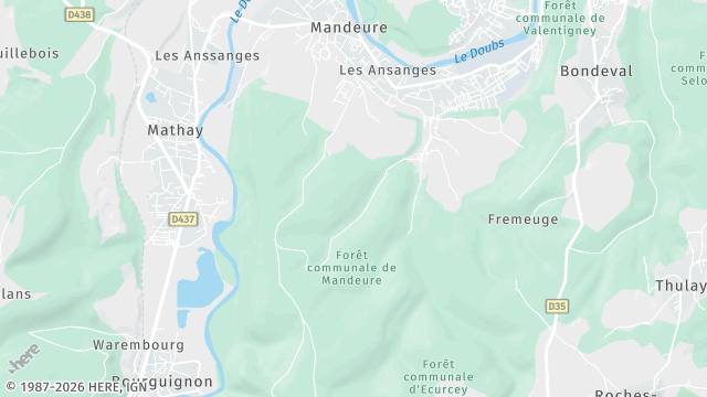 Carte de la zone d'intervention à Mandeure