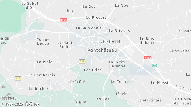 Carte de la zone d'intervention à Pontchâteau