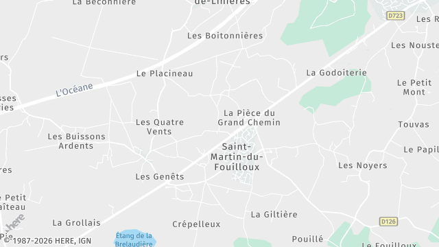 Carte de la zone d'intervention à Saint-Martin-du-Fouilloux
