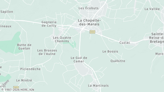Carte de la zone d'intervention à La Chapelle-des-Marais