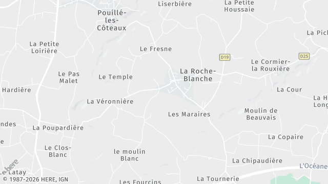 Carte de la zone d'intervention à La Roche-Blanche