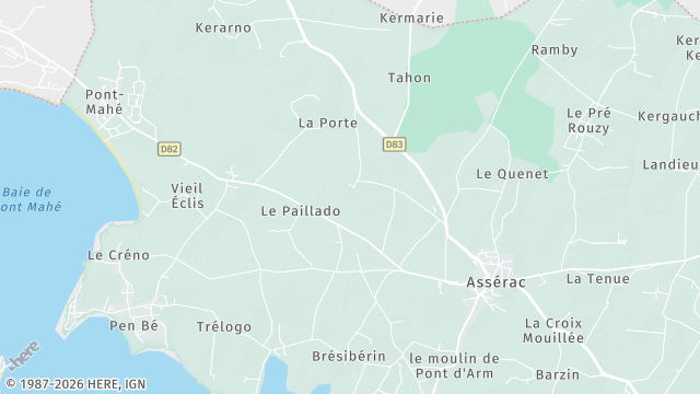 Carte de la zone d'intervention à Assérac