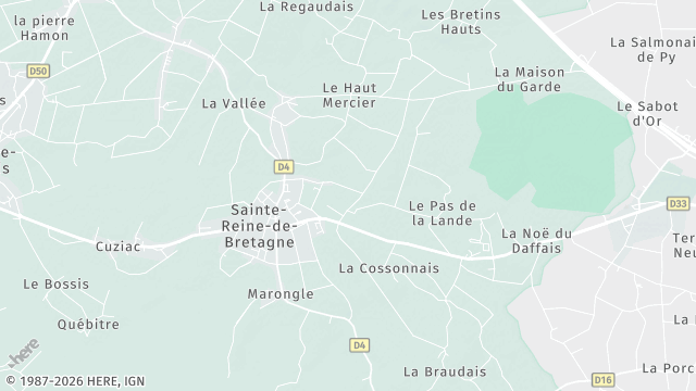 Carte de la zone d'intervention à Sainte-Reine-de-Bretagne