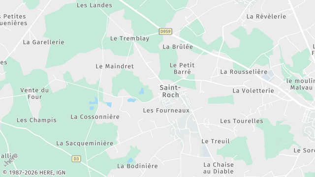 Carte de la zone d'intervention à Saint-Roch