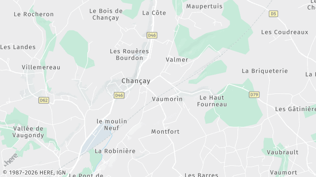 Carte de la zone d'intervention à Chançay