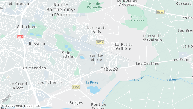 Carte de la zone d'intervention à Trélazé